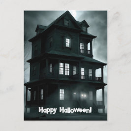 Halloween im Spuk Schwarz-Weiß-Haus Postkarte