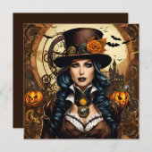 Halloween im Steampunkstil Einladung (Vorne/Hinten)
