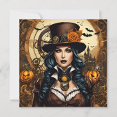 Halloween im Steampunkstil Einladung (Vorderseite)