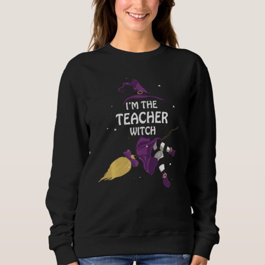 Halloween Im Teacher Hexenfamilie Matching Gro Sweatshirt (Vorderseite)