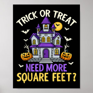 Halloween Immobilienmakler Broker Lustiger Realtor Poster