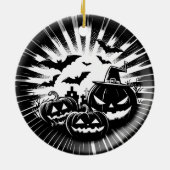Halloween in black and white keramik ornament (Hinten)