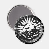 Halloween in black and white magnet (Vorderseite/Rückseite)