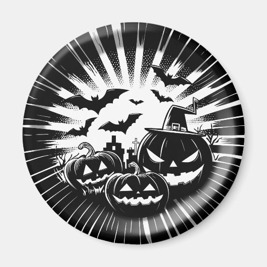 Halloween in black and white magnet (Vorne)