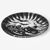 Halloween in black and white pappteller (Schrägansicht)