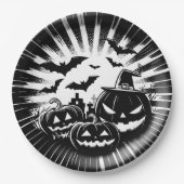 Halloween in black and white pappteller (Vorderseite)