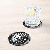 Halloween in black and white runder pappuntersetzer (Vor Ort)