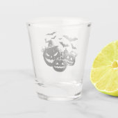 Halloween in black and white schnapsglas (Rückseite)