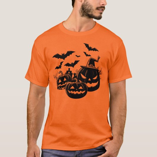 Halloween in black and white T-Shirt (Vorderseite)