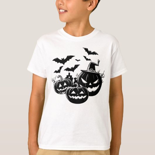 Halloween in black and white T-Shirt (Vorderseite)