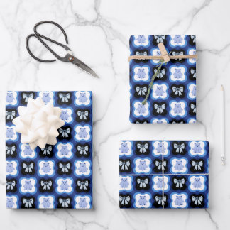 Halloween in Blau Geschenkpapier Set