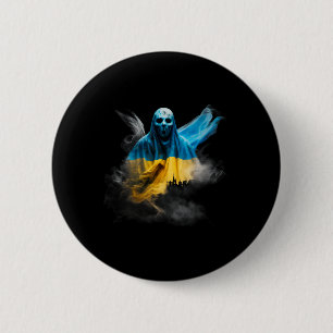 Halloween in der Ukraine Flagge der Ukraine Cherno Button