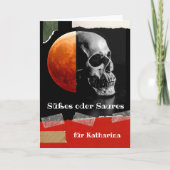 Halloween in deutscher Süßigkeiten oder Sours mit  Karte (Vorderseite)