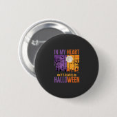 Halloween In My Heart Gruseliger Friedhof Button (Vorne & Hinten)
