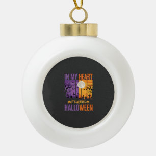 Halloween In My Heart Gruseliger Friedhof Keramik Kugel-Ornament