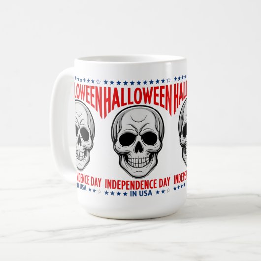 Halloween Independence Day mit Skull Kaffeetasse (Vorderseite Links)