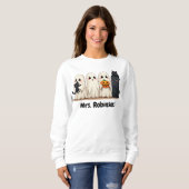 Halloween Individuelle Name Ghost Cats Katze Lady  Sweatshirt (Vorne ganz)