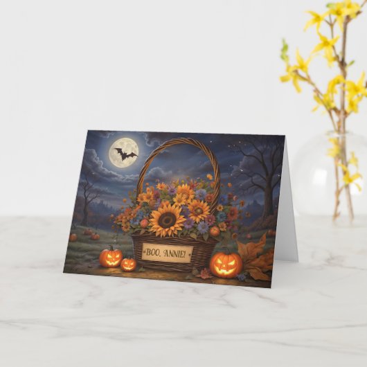 Halloween-Individuelle Name Jeder Name Niedliche B Karte (Gelbe Blume)