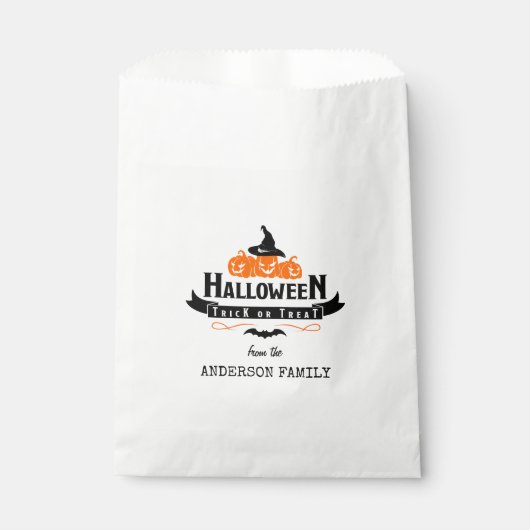 Halloween Individuelle Name Trick oder Treat Pumpk Geschenktütchen (Vorderseite)