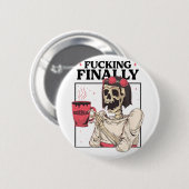 Halloween Ing Schließlich Bridesmaid Skeleton Bach Button (Vorne & Hinten)