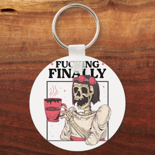 Halloween Ing Schließlich Bridesmaid Skeleton Bach Schlüsselanhänger (Vorderseite)