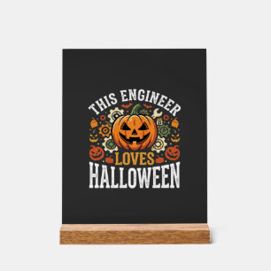 Halloween-Ingenieur-Kürbis-Vektor Acrylschild