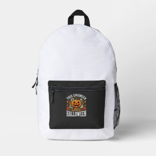 Halloween-Ingenieur-Kürbis-Vektor Bedruckter Rucksack