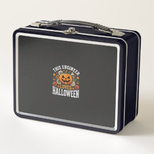 Halloween-Ingenieur-Kürbis-Vektor Metall Brotdose