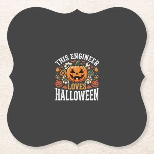 Halloween-Ingenieur-Kürbis-Vektor Untersetzer (Vorderseite)