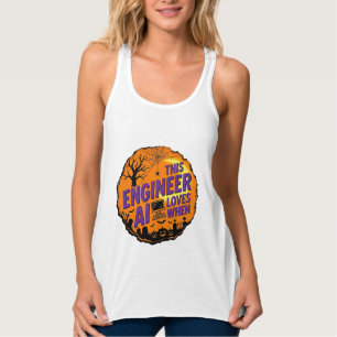 Halloween-Ingenieur liebt AI Vintage-Vektordesign_ Tank Top