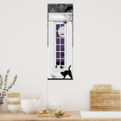 Halloween-Innenfenster-Szene Poster (Küche)