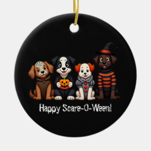 Halloween-inspiriertes Hundekostüm Keramik Ornament