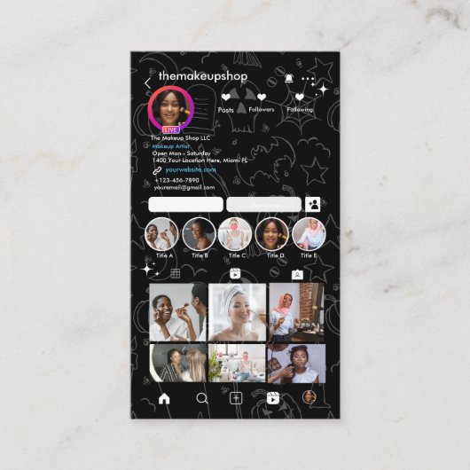 Halloween Instagram Visitenkarte (Vorderseite)