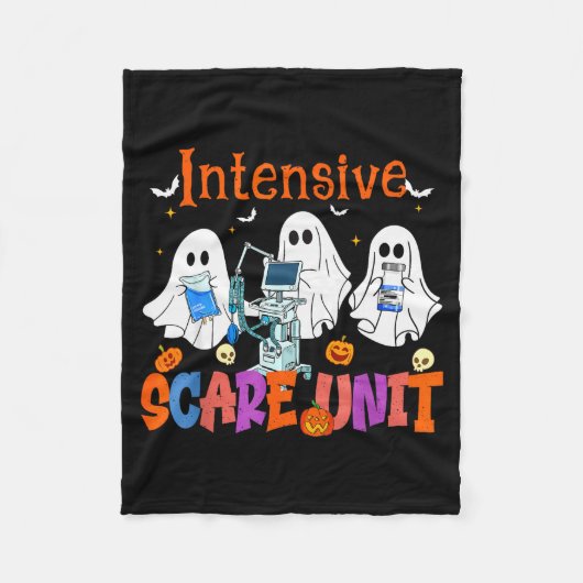 Halloween Intensive Care E Unit Ghost Nurse Icu Nu Fleecedecke (Vorderseite)