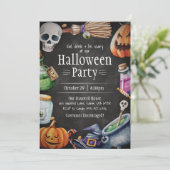 Halloween Invitation, Halloween Birthday Party Einladung (Stehend Vorderseite)