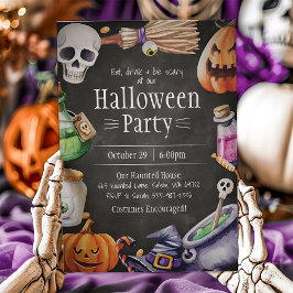 Halloween Invitation, Halloween Birthday Party Einladung