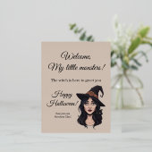 Halloween Invitation | Spooky Witch Greeting Card Folie Einladungspostkarte (Stehend vorne)