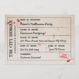 Halloween Invite City Morgue Coroner's Office Einladung