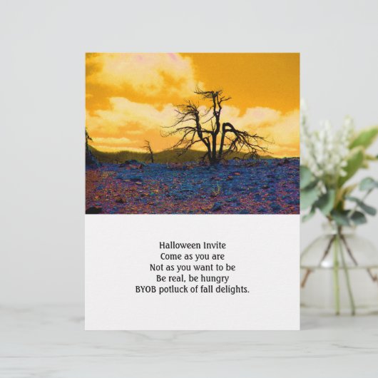 Halloween Invite Existential Tree Crisis Briefbogen (Stehend Vorderseite)