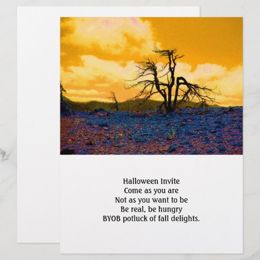 Halloween Invite Existential Tree Crisis Briefbogen (Vorne/Hinten)