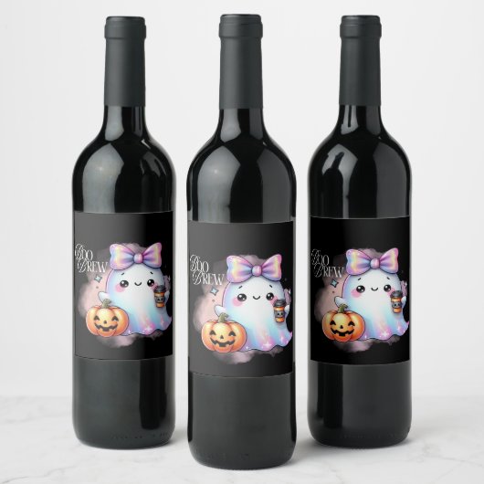 Halloween Iridescent Ghost Weinetikett (Flaschen)