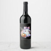 Halloween Iridescent Ghost Weinetikett (Vorderseite)