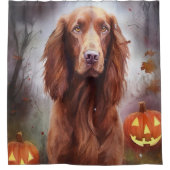 Halloween Irish Red Setter mit Pumpkins Beängstige Duschvorhang (Vorderseite)