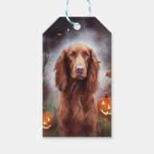 Halloween Irish Red Setter mit Pumpkins Beängstige Geschenkanhänger (Vorderseite)