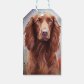 Halloween Irish Red Setter mit Pumpkins Beängstige Geschenkanhänger (Rückseite)