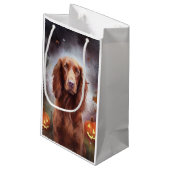 Halloween Irish Red Setter mit Pumpkins Beängstige Kleine Geschenktüte (Rückseite Schrägansicht)