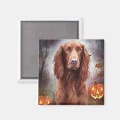 Halloween Irish Red Setter mit Pumpkins Beängstige Magnet (Vorderseite/Rückseite)