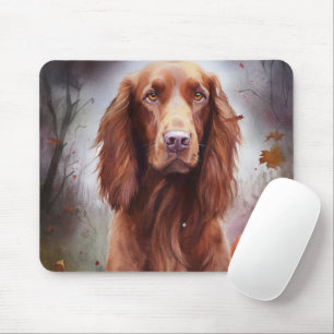 Halloween Irish Red Setter mit Pumpkins Beängstige Mousepad