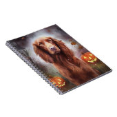 Halloween Irish Red Setter mit Pumpkins Beängstige Notizblock (Rechte Seite)