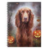 Halloween Irish Red Setter mit Pumpkins Beängstige Notizblock (Vorderseite)